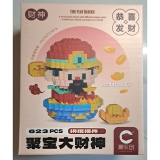Đồ chơi xếp hình lắp ráp Thần Tài để trang trí, quà tặng