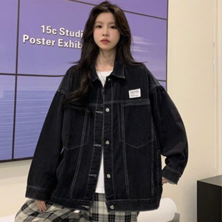 ÁO KHOÁC JEAN NAM NỮ UNISEX CHẤT BÒ ĐEN CHỮ NỔI HOT TREND - DUBATI FASHION