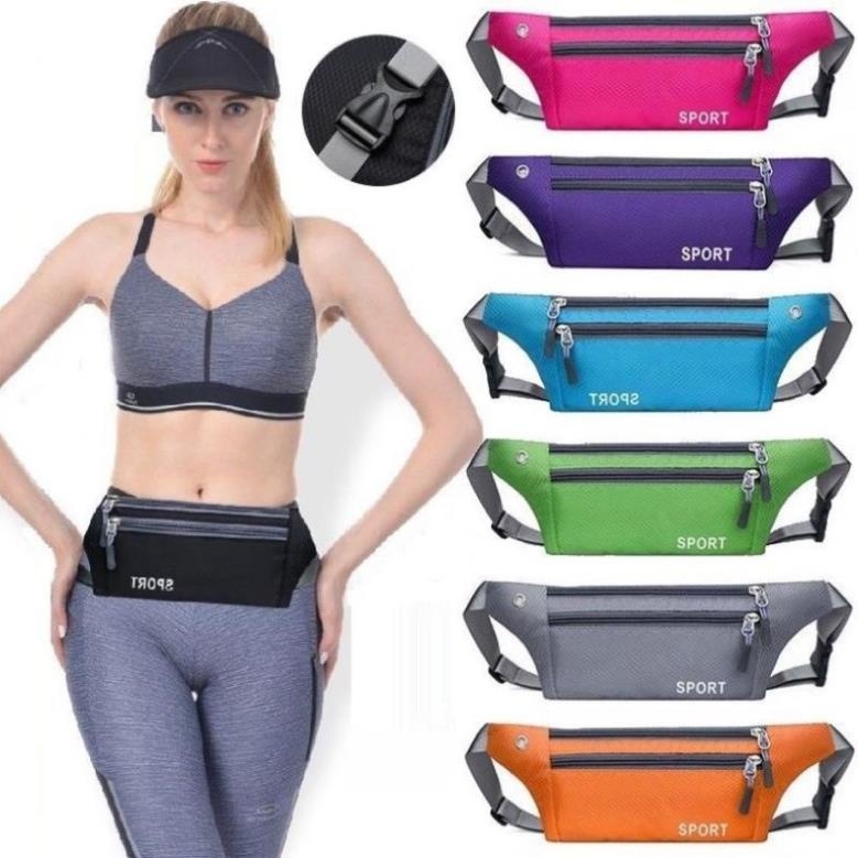 Túi đeo chéo hông bụng chạy bộ thể thao nam nữ mini chống thấm nước 3 ngăn nhỏ gọn cực kỳ tiện dụng - Túi thể thao