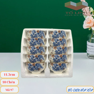 Bộ 10 chén cơm gốm sứ cao cấp ,chén cơm gốm sứ, bát cơm 11.3cm