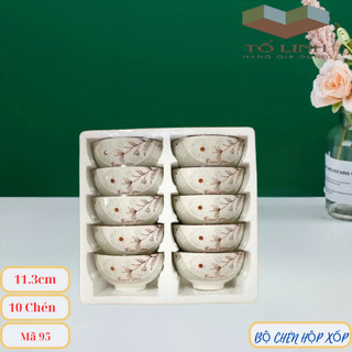 Bộ 10 chén cơm gốm sứ cao cấp ,chén cơm gốm sứ, bát cơm 11.3cm