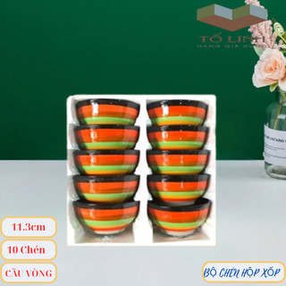 Bộ 10 chén cơm gốm sứ cao cấp ,chén cơm gốm sứ, bát cơm 11.3cm