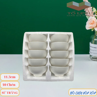 Bộ 10 chén cơm gốm sứ cao cấp ,chén cơm gốm sứ, bát cơm 11.3cm
