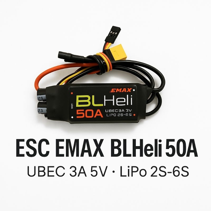 ESC EMAX BLHeli 50A – Bộ Điều Tốc Không Chổi Than Cao Cấp |2S-6S | UBEC 3A 5V – Dành Cho Drone, Máy 