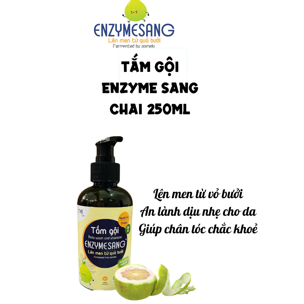 (Enzyme Sang) Sữa tắm gội lên men tự nhiên từ quả bưởi An lành dịu nhẹ cho da Giảm rụng tóc Chai 250