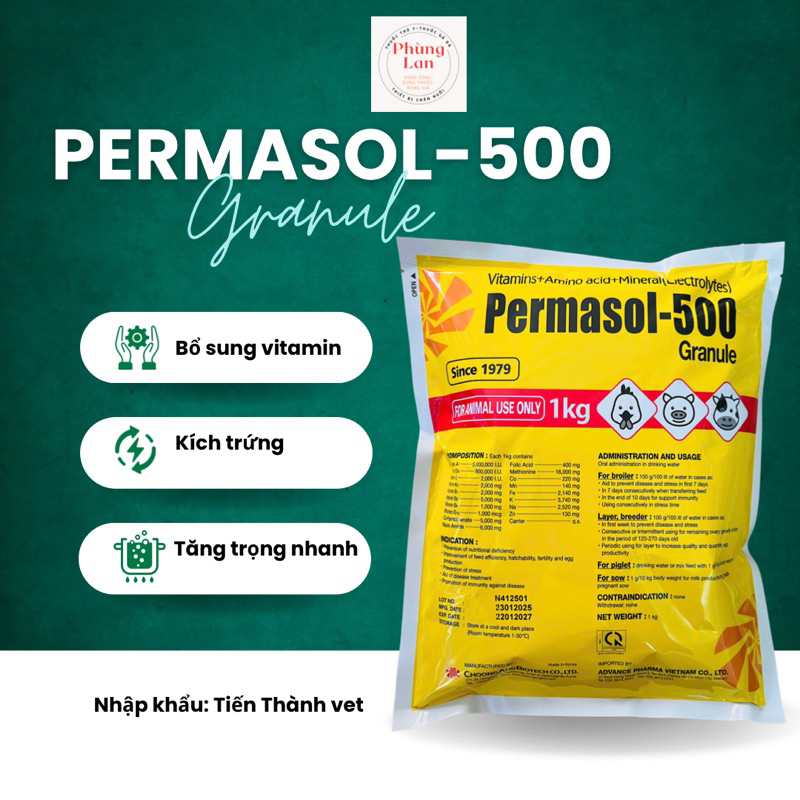 Permasol-500(kích trứng,tăng trọng nhanh,tăng đề kháng)