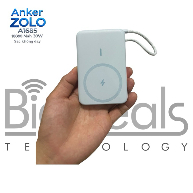 Sạc Dự Phòng Anker Zolo A1685 - 10000mAh, Sạc Không Dây Từ Tính 15W, Hỗ Trợ Sạc Nhanh Đến 30W, Tích 