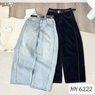 Quần baggy jean viền chỉ kèm đai hàng QCL1