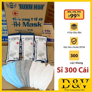 [Sỉ Thùng 300 cái] Khẩu trang y tế 4D Mask KF94 Tuấn Huy  4 lớp kháng khuẩn đạt chuẩn ISO