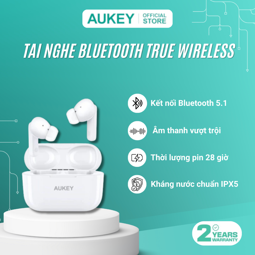 Tai Nghe Bluetooth Aukey EP-M1S True Wireless - Hàng Chính Hãng