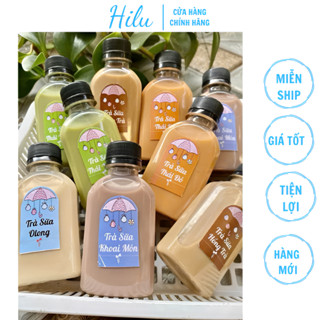 (TẶNG KÈM STICKER) Combo 100 chai nhựa dẹt đựng trà sữa, cà phê muối  dày dặn 100ml, 250ml, 330ml