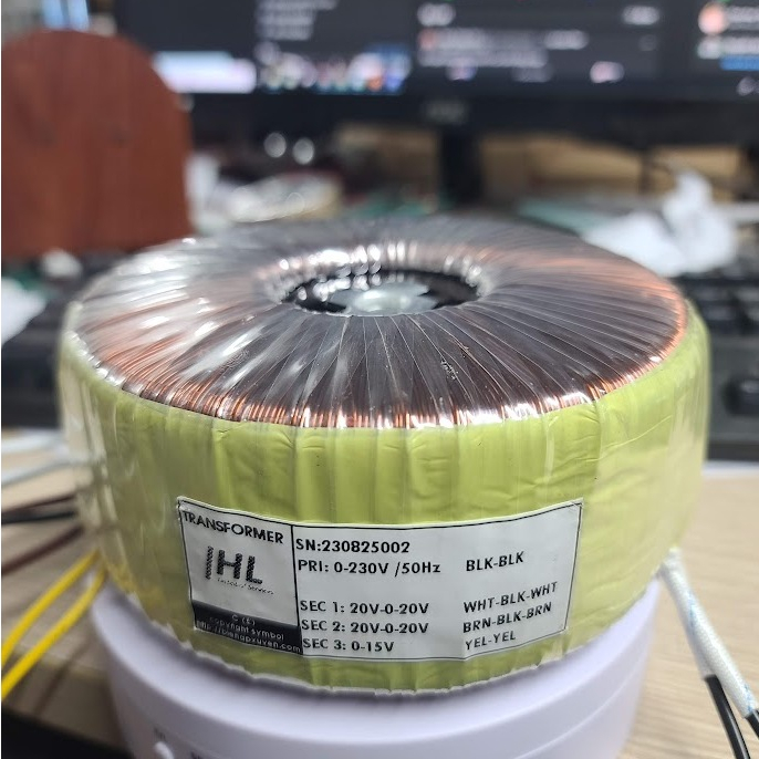 biến áp xuyến 20V-0-20V/5A x2,  0-15V/0.5A  bảo hành 12 tháng Điện Tử Hợp Long