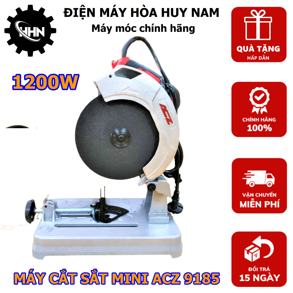 Máy cắt sắt mini ACZ 9185 , công suất 1200W , kèm sẵn lưỡi đá , hàng bảo hành chính hàng toàn quốc