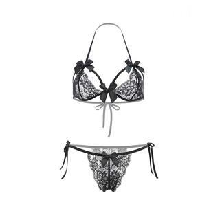  Bộ đồ lót nữ đính nơ buộc dây gợi cảm cao cấp DL07 set nội y ren xuyên thấu đen đỏ trắng sang trọng quyến rũ 