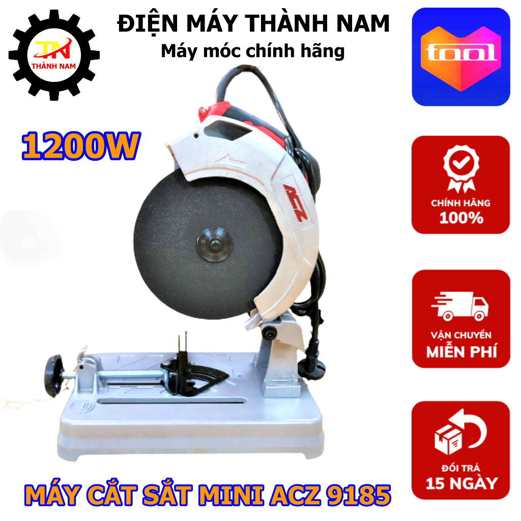 Máy cắt sắt mini ACZ 9185 , công suất 1200W , kèm sẵn lưỡi đá , bảo hành chính hàng toàn quốc