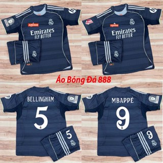 Bộ Quần Áo Bóng Đá CLB Real Madrid Sân Khách 25/26 - Vải Polyester Gai Thái Cao Cấp