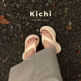 Dép xỏ ngón KICHI chất EVA đế cao 6cm tôn dáng dép kẹp cho nữ đi biển viber mùa hè 8860xn
