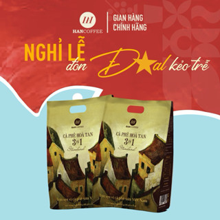 Cà Phê Sữa Hoà Tan 3IN1 HANCOFFE Sấy Phun Túi 40 gói x 15g  Đậm Vị Cà Phê, Ngọt Nhẹ