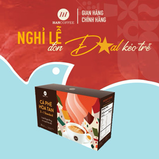 Cà Phê Sữa Hoà Tan 3IN1 HANCOFFE Sấy Phun Hộp 23 gói x 15g  Đậm Vị Cà Phê, Ngọt Nhẹ