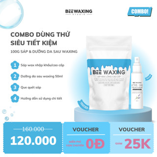  Combo 100g sáp wax + 70ml dưỡng da sau wax tránh mọc ngược  Tặng Kèm Que Wax  