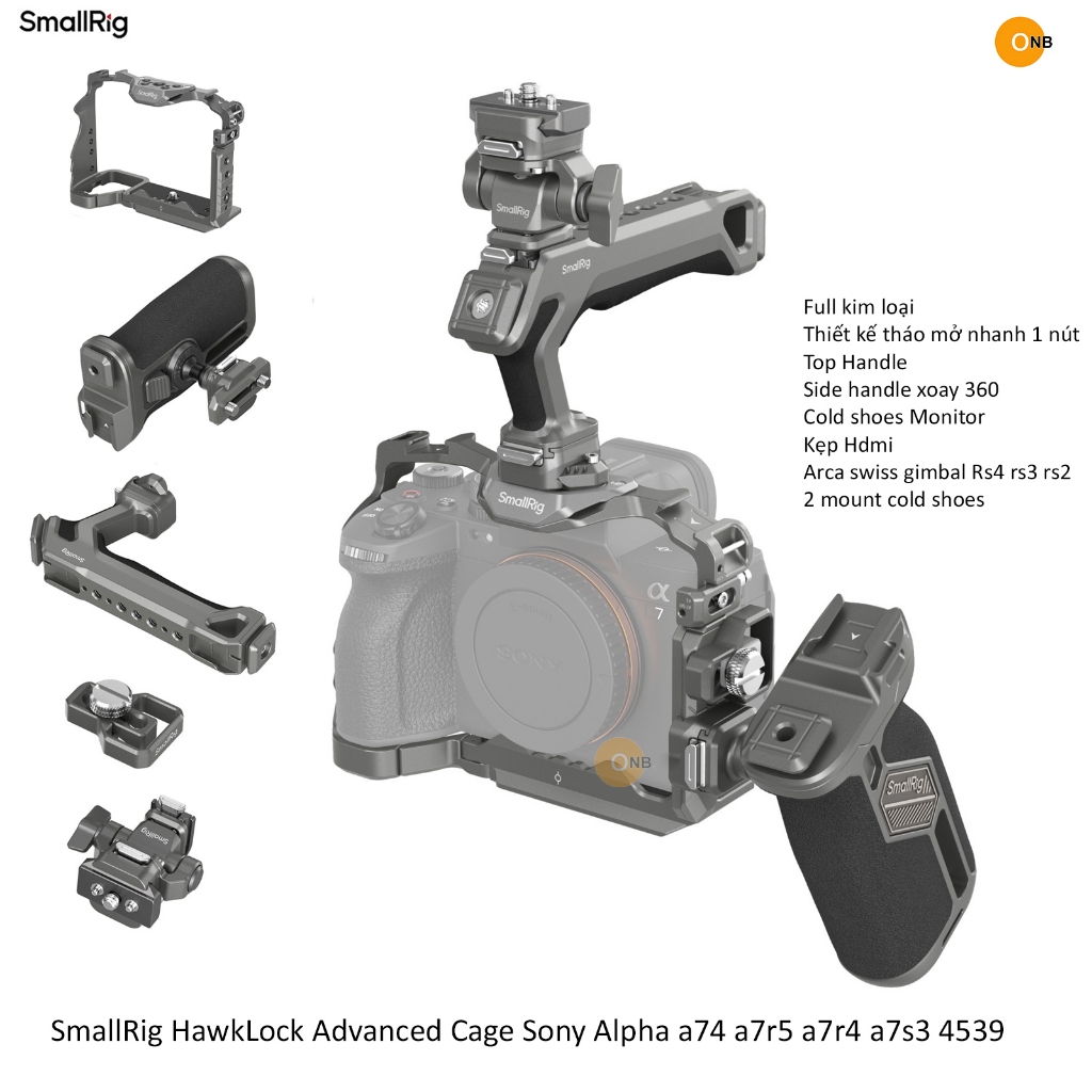 SmallRig HawkLock Advanced Cage Sony Alpha a74 a7r5 a7r4 a7s3 4539