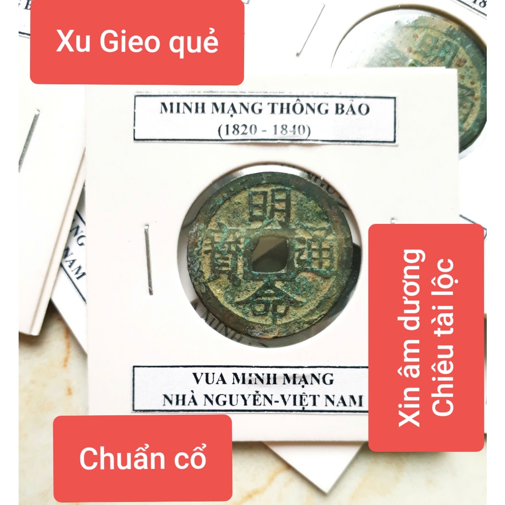 (Xu gieo quẻ) - Xu chuẩn Cổ trên 200 năm -Minh Mạng Thông Bảo - Nhà Nguyễn (1802-1945)
