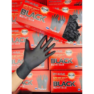 ( Loại 1 ) Găng tay cao su đen nitrile không bột. chuyên dụng cho thực phầm, spa , phun xăm thẩm mỹ . Hộp 50 chiếc