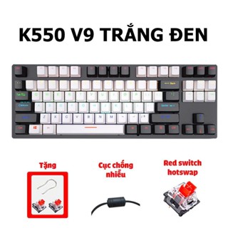 Bàn phím cơ K550 V9 Tiroshi led đa điểm nhiều chế độ led sản phẩm mới  2025 dành cho chơi game, làm việc
