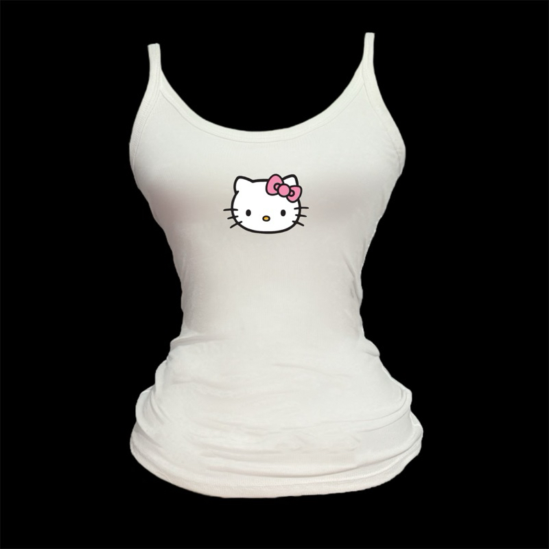 | CÓ BIGSIZE | ÁO 2s TRẮNG HELLO KITTY / ÁO HAI DÂY TRẮNG KITTY CUTE