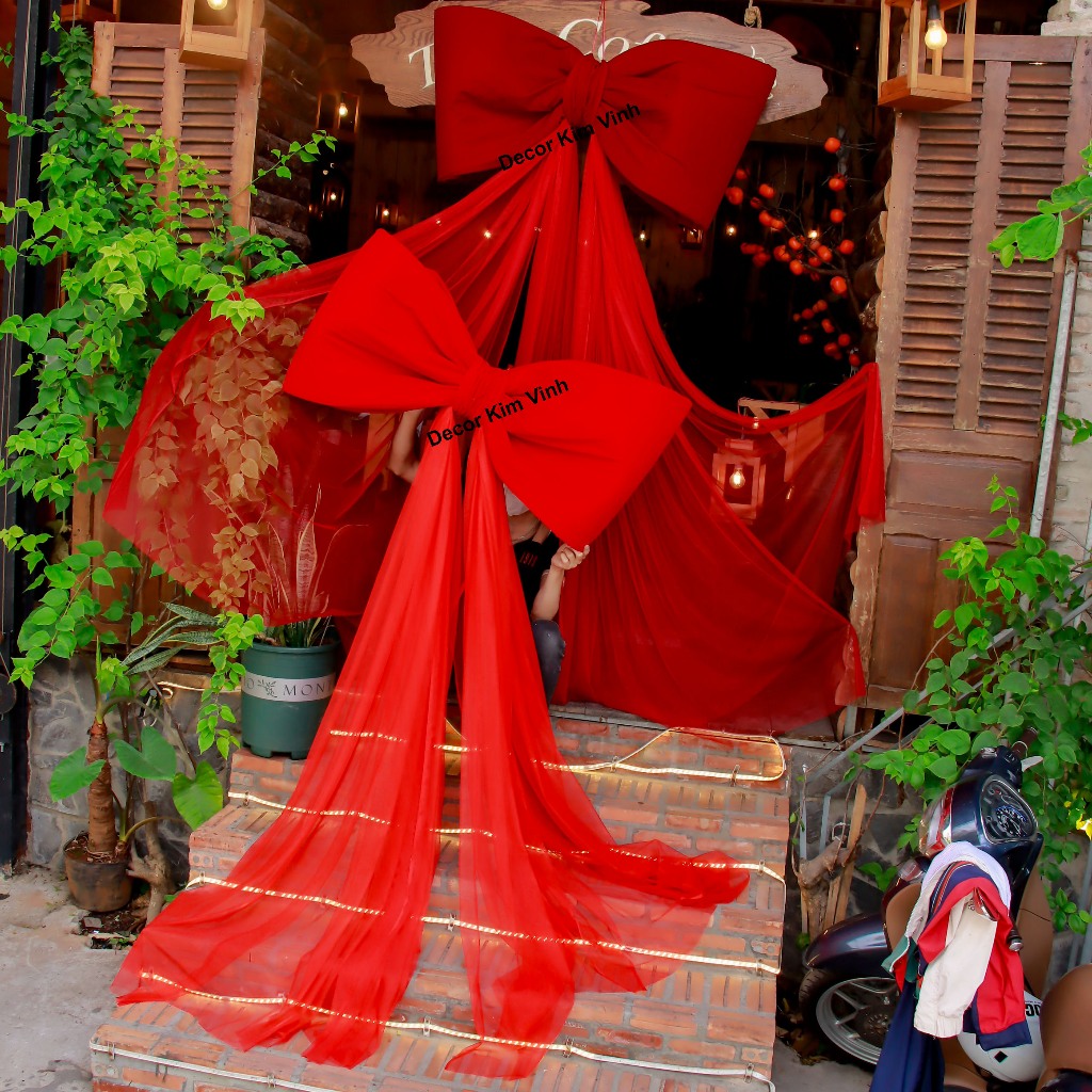 Nơ Đuôi Voan Cánh Nhung NCC09 Trang Trí Decor Quán Shop Trang Trí Sự Kiện