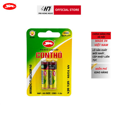 Vỉ 2 Viên Pin AAA , AAA Con Thỏ Vỉ giấy nhãn nhôm 1,5V Cao Cấp Dung Lượng Cao - Chính hãng