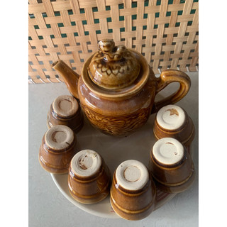Bộ bình trà 6 tách kèm 1 dĩa