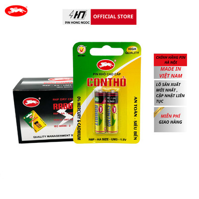 Hộp 10 Đôi ( 20 Viên ) Pin AA và AAA con thỏ nhãn nhôm 1,5V đóng vỉ giấy - Hàng chinh hãng