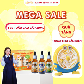 [Tặng Quạt cắm điện hình thú] Combo 3 chai dầu ăn Cao cấp Chubby Gold x3 30ml