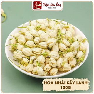 Hoa nhài sấy lạnh 100g, trà lài nguyên bông, thơm, trắng, giúp đẹp da, an thần, ngủ ngon, giảm stress