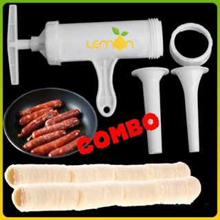 Combo làm lạp xưởng dụng cụ nhồi thịt + Vỏ collagen 25mm + Mai quế lộ 200ml