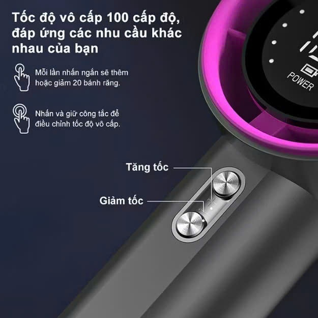 Quạt mini cầm tay M2 5000mAh di động có thể sạc gió mạnh 100 tốc độ turbo phản lực màn hình hiển thị pin | BigBuy360 - bigbuy360.vn