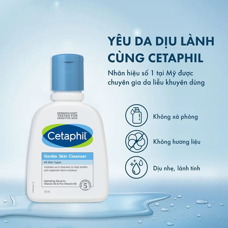 Sữa rửa mặt Cetaphil Gentle Skin Cleanser làm sạch dịu nhẹ chai 125ml | BigBuy360 - bigbuy360.vn