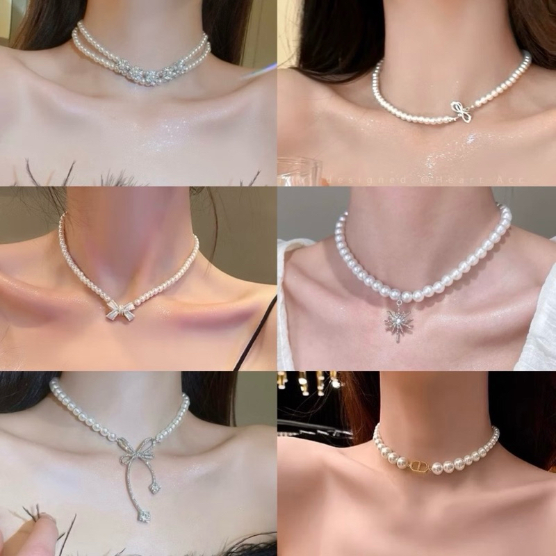 (30 mẫu )Vòng cổ Choker Hạt Trai nhiều mẫu hot