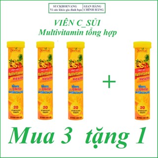 Viên C sủi, bồi bổ cơ thể, trắng da, tăng cường sức đề kháng, nâng cao hệ miễn dịch, tuýp 20 viên