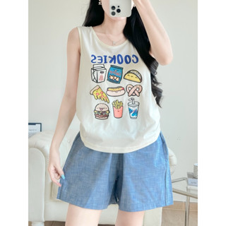 Set áo  thun 3 lỗ mặc nhà siêu xinh Tizonvn, set mặc đi chơi thời trang, set mặc hè cho nữ 45-70kg, set 3 lỗ cotton