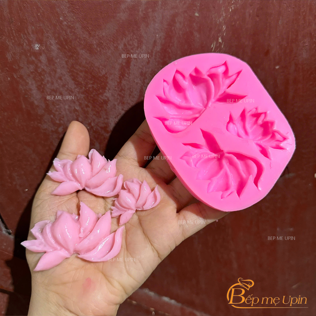 khuôn silicon vỉ 3 hoa sen cạn