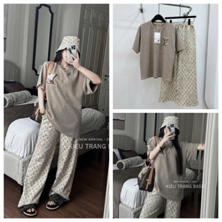 [ FREE SHIP ] Sét bộ quần ống rộng siêu hot áo tăm len chất đẹp lắm a