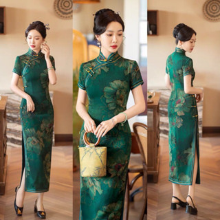 Sườn xám Thượng Hải Dáng Dài Phong Cách Sang Trọng size từ 47-65kg