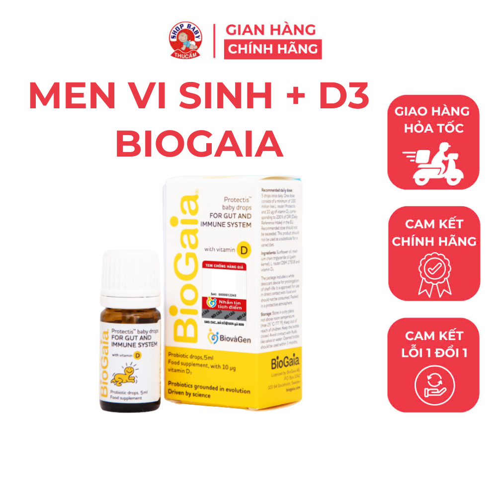 Men vi sinh Biogaia ProTectis Drops Vitamin D3 cải thiện hệ tiêu hóa xuất xứ Thụy Điển- Baby Thu Cầm