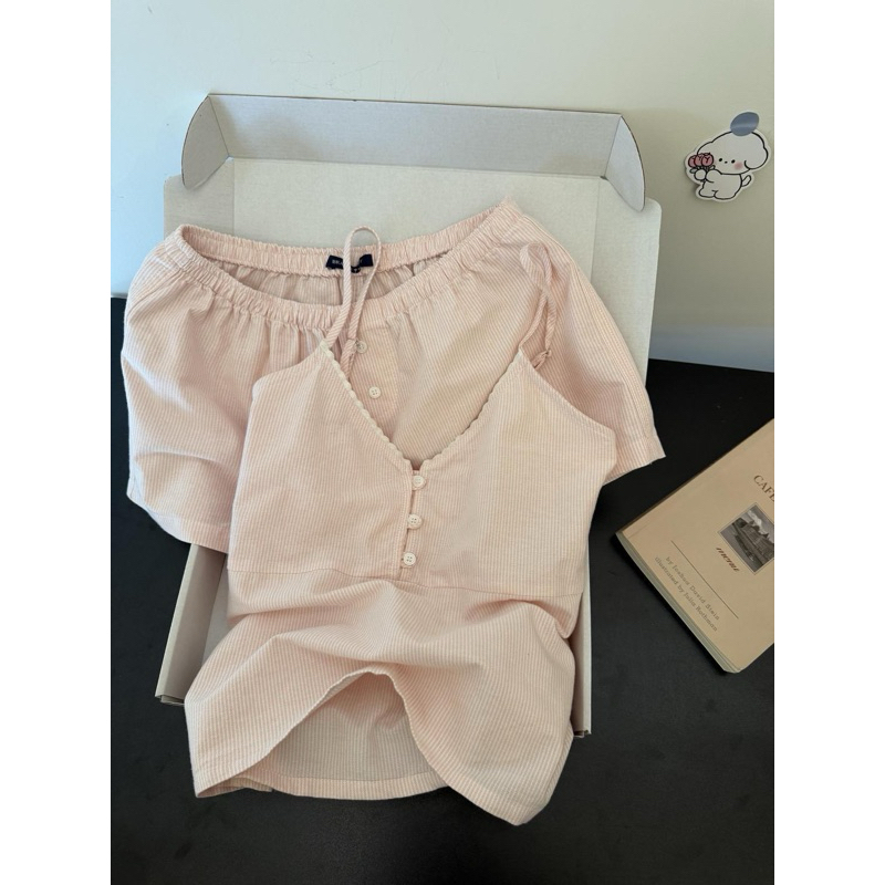 [ORDER] Set Đồ mặc ở nhà nữ tính thoải mái mùa hè 2025 chất liệu cotton thấm hút mồ hôi cục mắt(có ảnh thật) | BigBuy360 - bigbuy360.vn