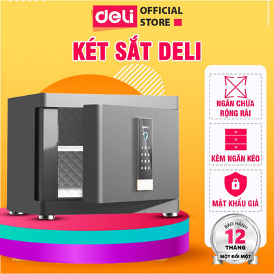 Két Sắt Thông Minh Deli Mở Cửa Tự Động Két Sắt Vân Tay Báo Động Rung Nhận Diện Vân Tay Chính Xác Cao