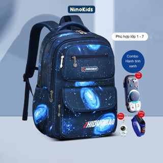 Balo học sinh cho bé trai đi học từ lớp 1-7, Tặng kèm Combo phụ kiện hấp dẫn HOT 2025, BLT07 NinoKids