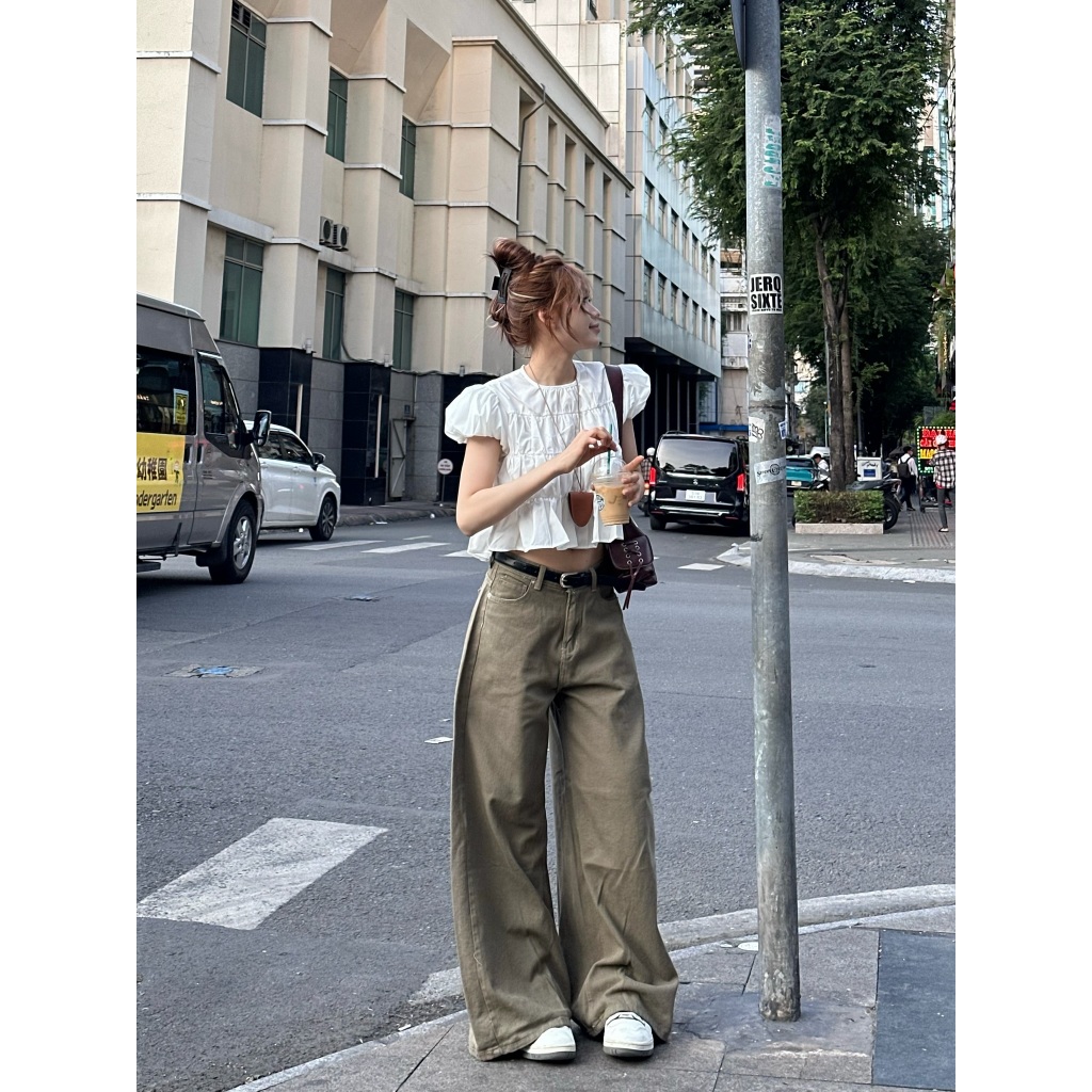 YC1996 - Quần Jeans Nâu Nhạt Ống Siêu Rộng Local Brand Unisex 2015