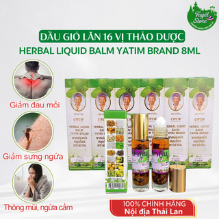  Combo 12 chai Dầu lăn thảo dược OTOP 16 vị Thái Lan 8ml - Herbal Liquid Balm Yatim Brand 